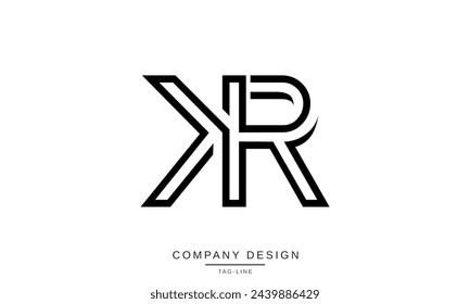 KR, RK Letras abstractas Logo Monograma Diseño Fuente Icono