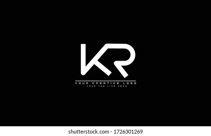 KR RK abstract vector logo monogram template