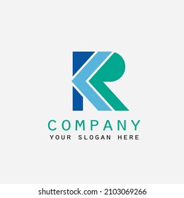 KR or RK initial illustrion logo design