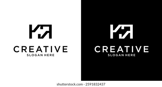 KR or RK initial letter logo design vector.