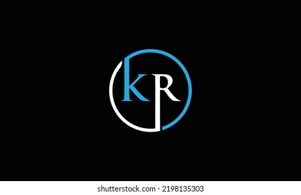  KR, RK, K, R Minimal Logo Monogram Template 