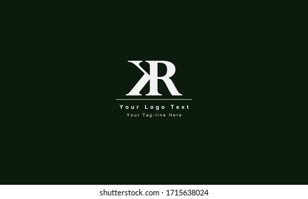 Logo de la letra KR o RK. Logo original de la carta inicial KR LR R L