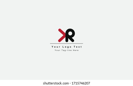 Logo de la letra KR o RK. Logo original de la carta inicial KR LR R L