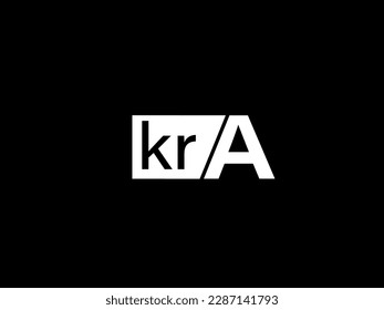 KRA Logo and Graphics design vector art, Icons isolated on black background