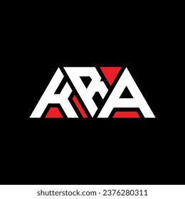 KRA triangle letter logo design with triangle shape. KRA triangle logo design monogram. KRA triangle vector logo template with red color. KRA triangular logo Simple, Elegant, and Luxurious design.