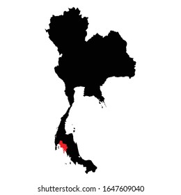 Krabi province highlighted on Thailand map Vector EPS 10