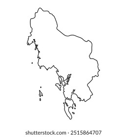 Mapa da província de Krabi, divisão administrativa da Tailândia. Ilustração vetorial.