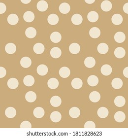 Kraft background with polka dots. Vector seamless pattern. Perfect for christmas and new 2021 year invitation, greeting cards, textile, wrapping paper, stationery