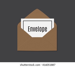 Kraft Envelope. Business Card. Decor