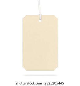 Kraft hang tag with string. Great for your additional information. Vector illustration isolated on white background. Ready for your design. EPS10.