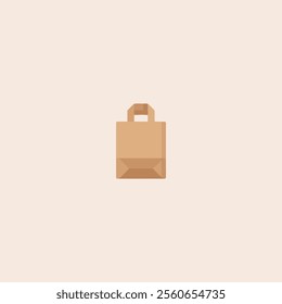 Kraft Paper Bag icon flat vector design.