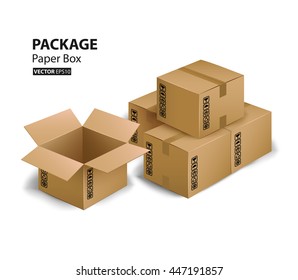 Kraft paper box package and container (Vector eps10)