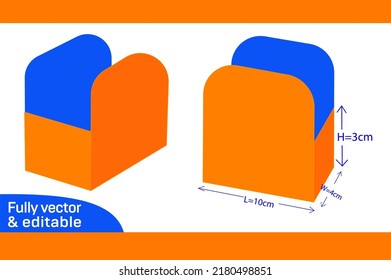 kraft paper Cardboard shoes box dieline template and 3D box design svg