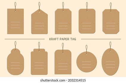 Kraft Paper Label Set. gift message tag