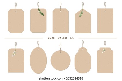 Kraft Paper Label Set. Gift Message Tag.