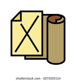 kraft paper list color icon vector. kraft paper list sign. isolated symbol illustration