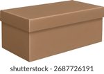 A kraft paper shoe box without any brand. Mockup for your project
