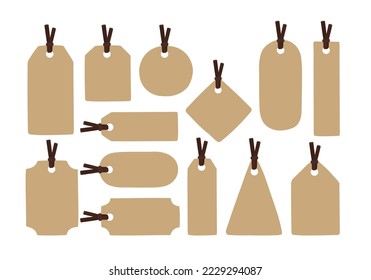 conjunto de vectores de etiquetas de papel kraft