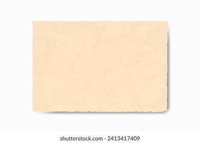 Kraft recycled texture paper background, grunge old parchment banner template. Vector illustration.