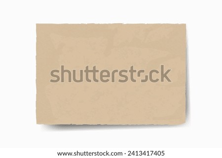 Kraft recycled texture paper background, grunge old parchment banner template. Vector illustration.