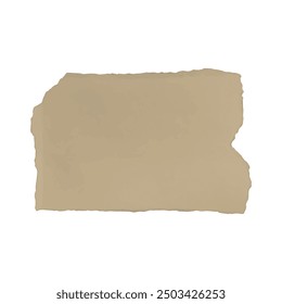 Kraft torn paper sheets. Pieces of paper notes parchment design. Vector old paper template.