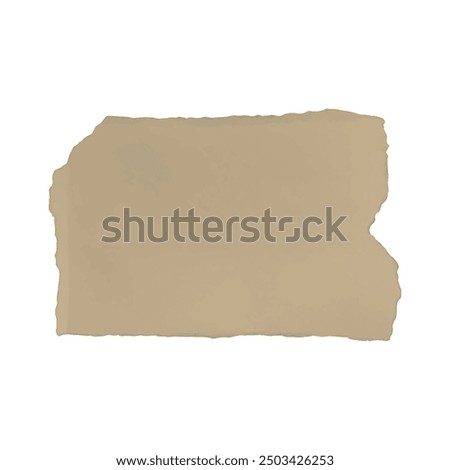 Kraft torn paper sheets. Pieces of paper notes parchment design. Vector old paper template.