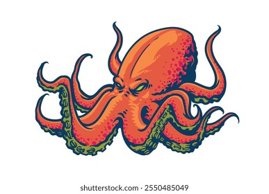 arte kraken para mascote de logotipo