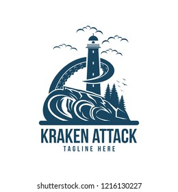 kraken attack vector illustration amazing design for your company or brand