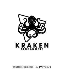 Kraken combinação com triângulo linha logotipo modelo vetor