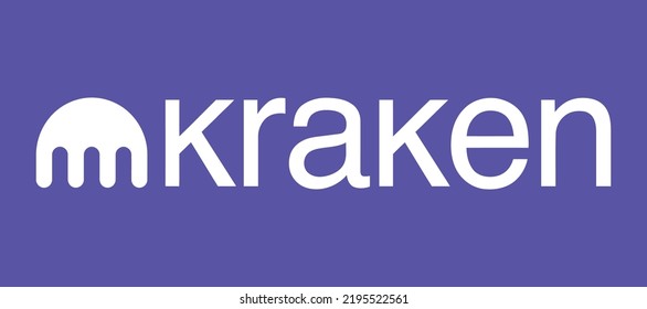 Kraken crypto exchange logo and symbol vector technology banner and background illustration