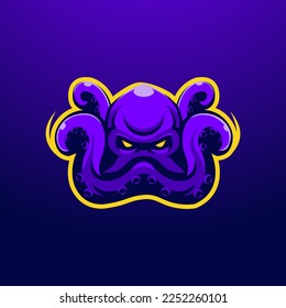 Kraken esport logo design vector with modern illustration concept style for team sports and gaming