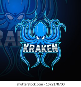 Kraken esport mascot logo design