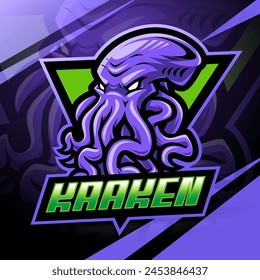 Kraken esport mascot logo design