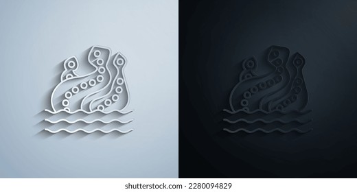 Kraken, fairy tale paper icon with shadow effect vector illuistration design