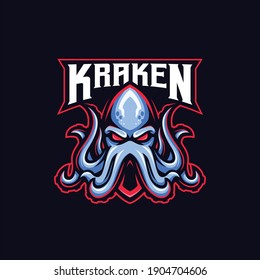 Kraken Gamer Mascot Gaming Esport Logo Template