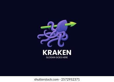 Kraken Gradient Colorful Logo. Vector Illustration