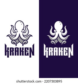 kraken logo vector illustration design inspiration, octopus logo, squid logo