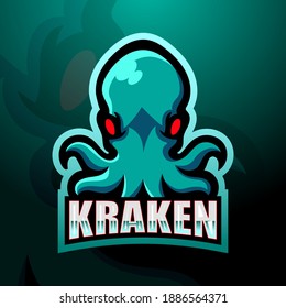 Kraken mascot esport logo design