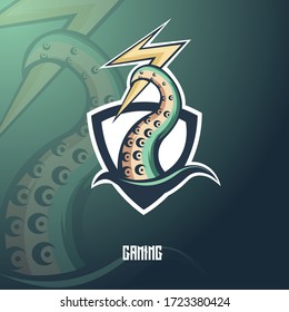 kraken mascot logo design vector with modern illustration concept style for badge. emblem and t-shirt printing. octopus illustration for sport and e-sport team.
