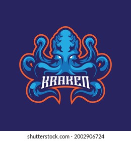 Kraken mascot logo design vector with modern illustration concept style for badge, emblem and t shirt printing. Kraken octopus illustration for sport team.