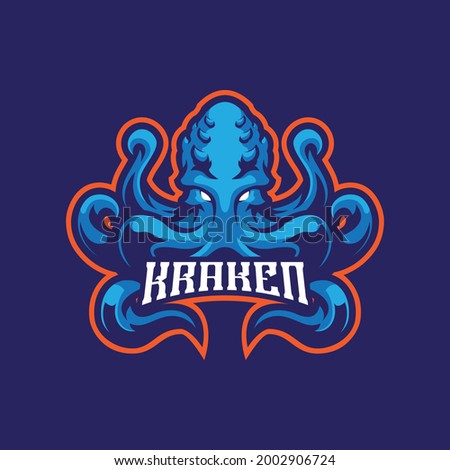 Kraken mascot logo design vector with modern illustration concept style for badge, emblem and t shirt printing. Kraken octopus illustration for sport team.