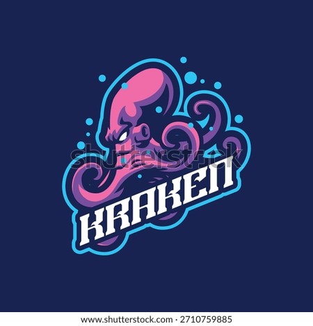 Kraken mascot logo design vector. Angry kraken illustration for sport and esport team.