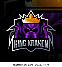 Kraken mascot logo esport template design