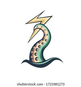 kraken or octopus athletic club vector logo concept isolated on white background. Modern sport team mascot badge design. E-sports team logo template with octopus vector illustration