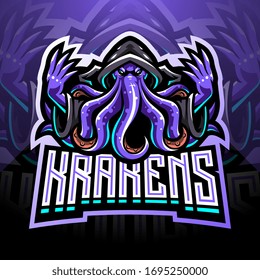 Kraken octopus esport mascot logo design