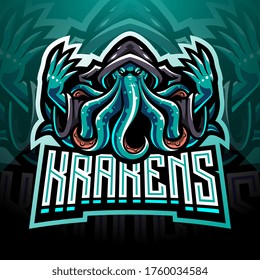 Kraken octopus esport mascot logo design