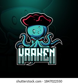 Kraken octopus esport mascot logo design