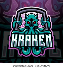 Kraken octopus esport mascot logo design