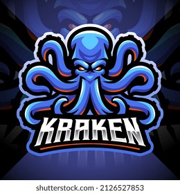 Kraken octopus esport mascot logo design