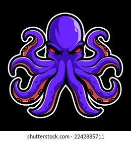 Kraken octopus esport mascot logo design